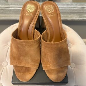 Vince Camuto Leather Heeled Mule Sandals - Alyysa